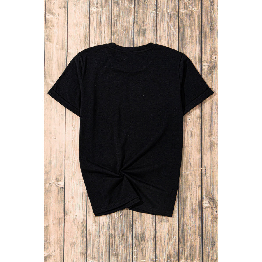 Skull Round Neck Short Sleeve T-Shirt Apparel and Accessories