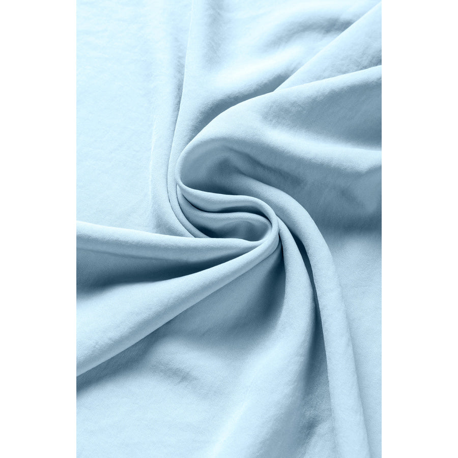 Sky Blue Off Shoulder Ruched Bust Sheer Slit Maxi Dress Dresses/Maxi Dresses