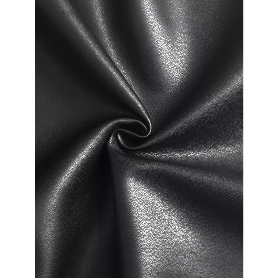 Sleek Faux Leather Belted Vest Coat Apparel and Accessories