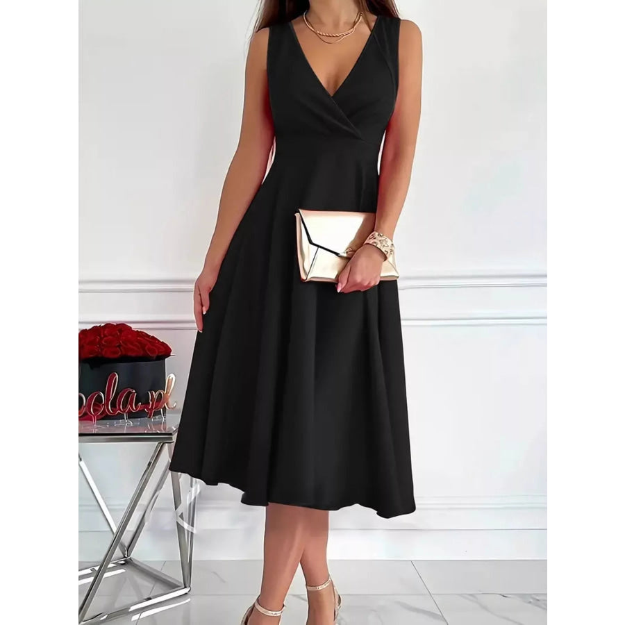 Sleeveless A-Line Midi Dress Apparel and Accessories