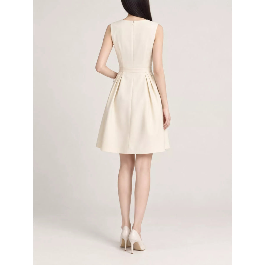 Sleeveless A-Line Midi Dress Apparel and Accessories