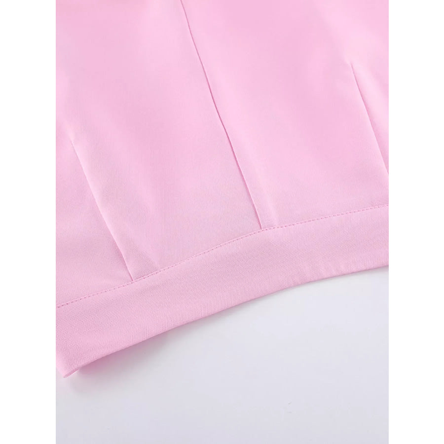 Sleeveless Blazer and Wide-Leg Pants Two-Piece Set Apparel and Accessories