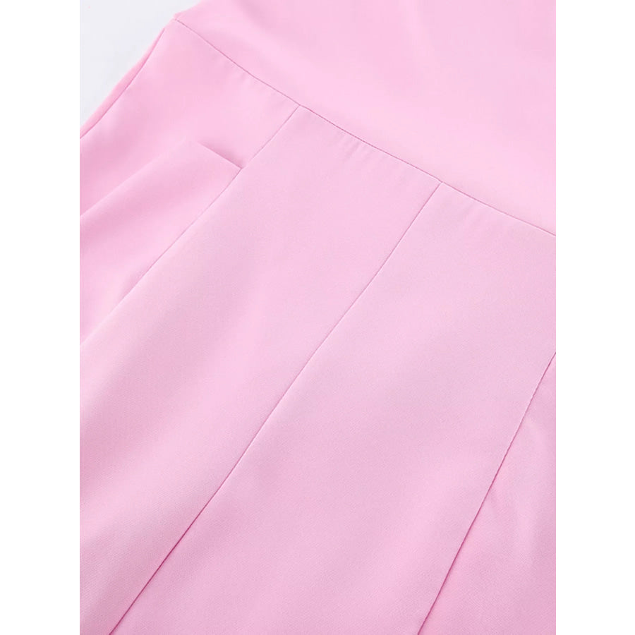 Sleeveless Blazer and Wide-Leg Pants Two-Piece Set Apparel and Accessories