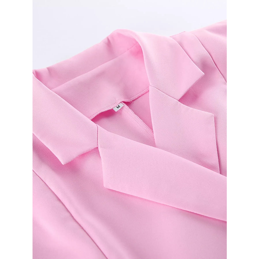 Sleeveless Blazer and Wide-Leg Pants Two-Piece Set Apparel and Accessories