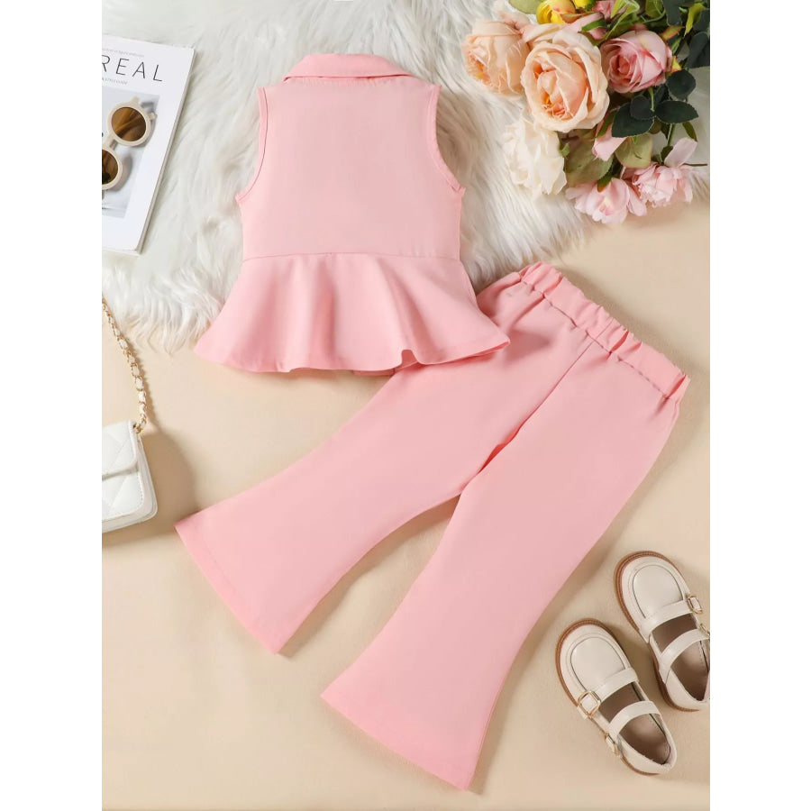 Sleeveless Blazer & Flare Pants Set Apparel and Accessories