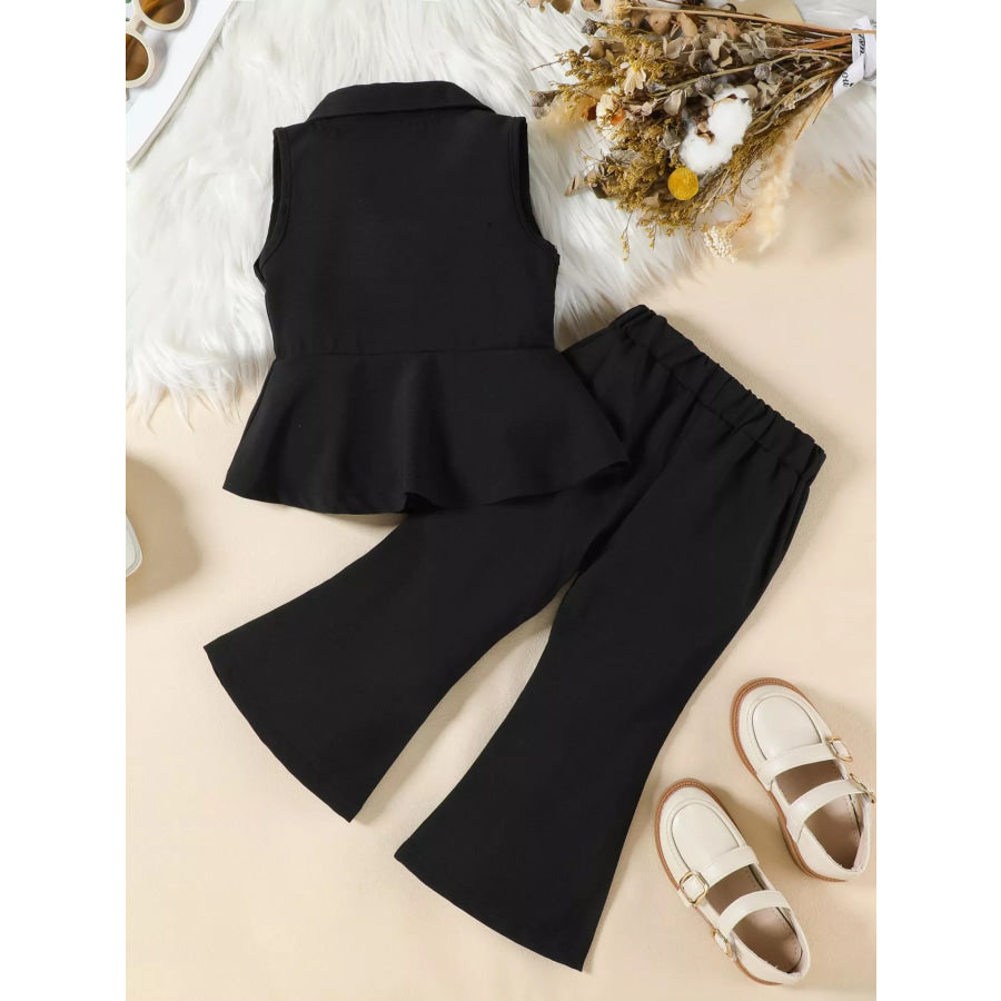 Sleeveless Blazer & Flare Pants Set Apparel and Accessories