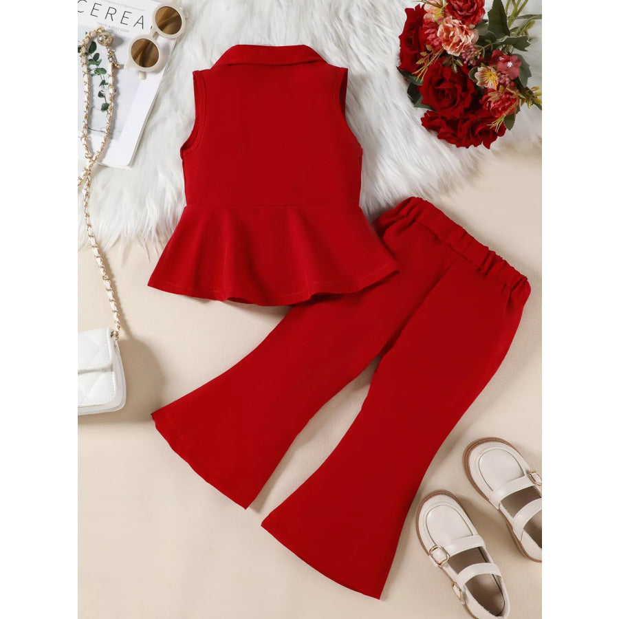 Sleeveless Blazer & Flare Pants Set Apparel and Accessories