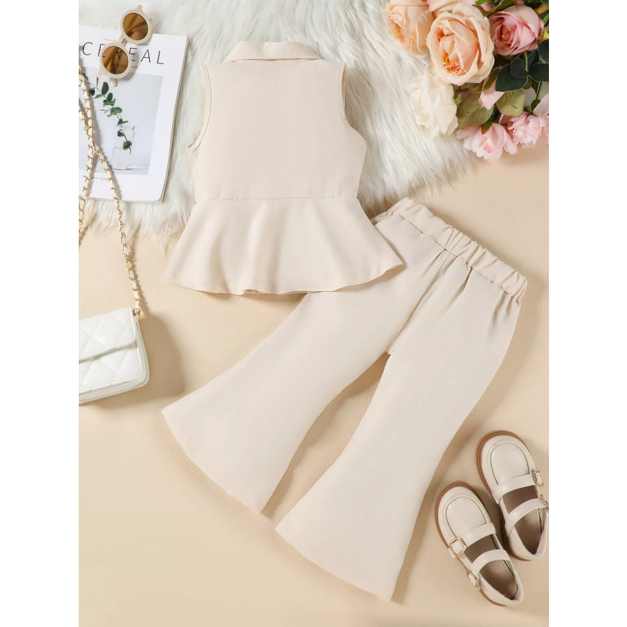Sleeveless Blazer & Flare Pants Set Apparel and Accessories