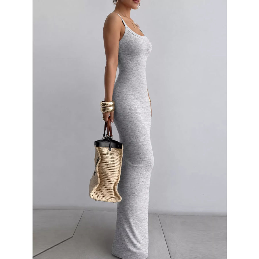 Sleeveless Bodycon Maxi Dress Grey / S Apparel and Accessories