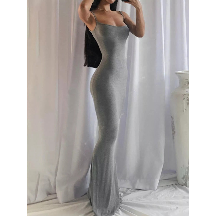 Sleeveless Bodycon Maxi Dress Gray / XS Apparel and Accessories