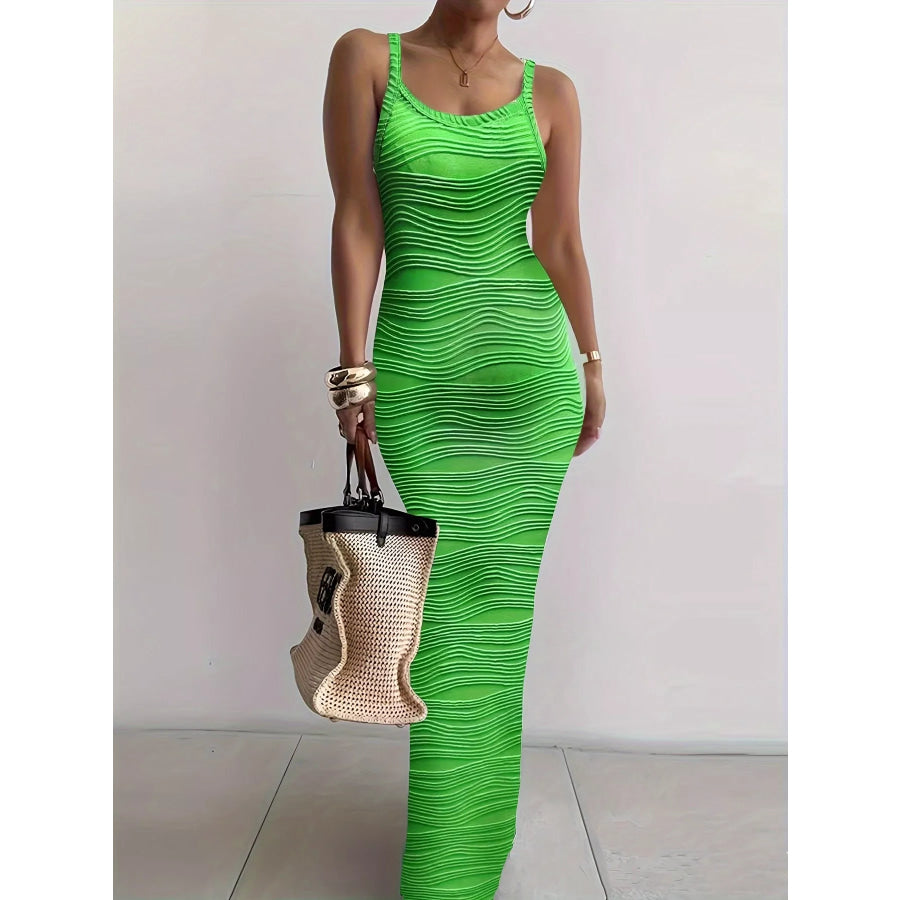 Sleeveless Bodycon Maxi Dress Green / S Apparel and Accessories