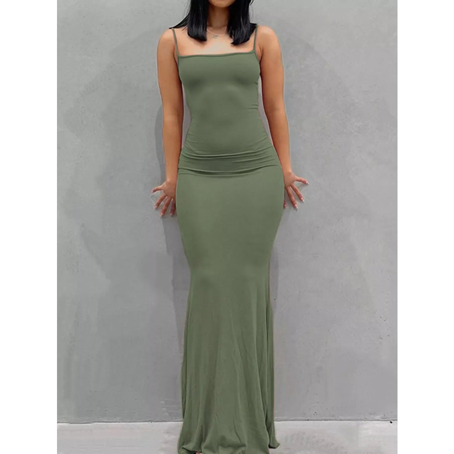 Sleeveless Bodycon Maxi Dress Green / XS Apparel and Accessories