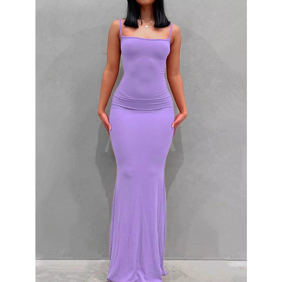 Sleeveless Bodycon Maxi Dress Light Purple / XS Apparel and Accessories