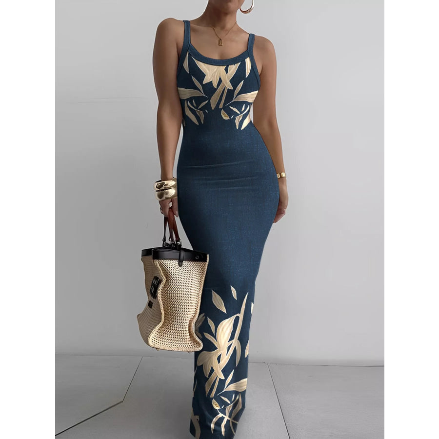Sleeveless Bodycon Maxi Dress Navy Blue Positioning / S Apparel and Accessories