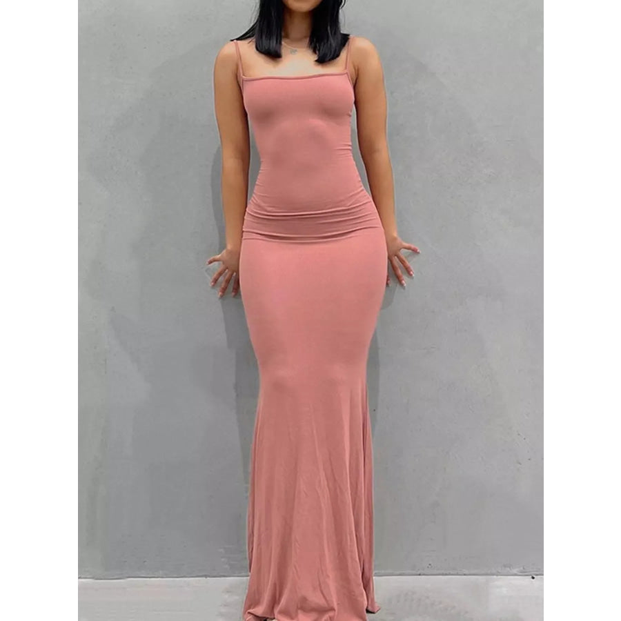 Sleeveless Bodycon Maxi Dress Pink / XS Apparel and Accessories
