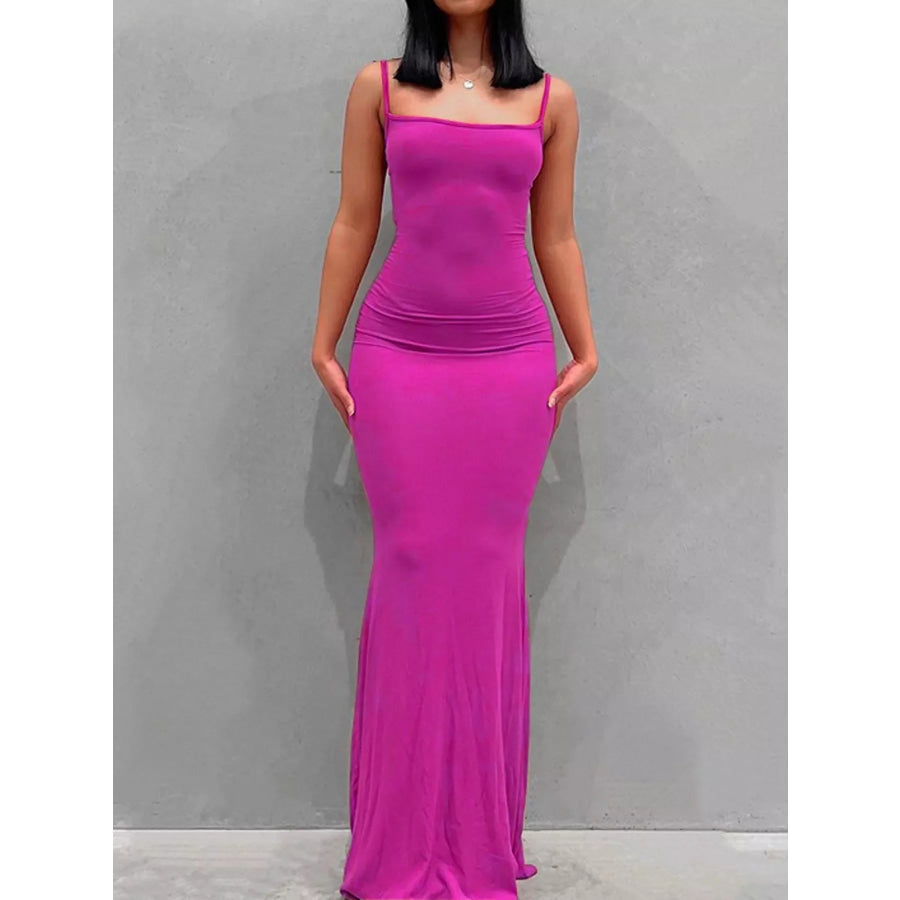 Sleeveless Bodycon Maxi Dress Rose Red / XS Apparel and Accessories