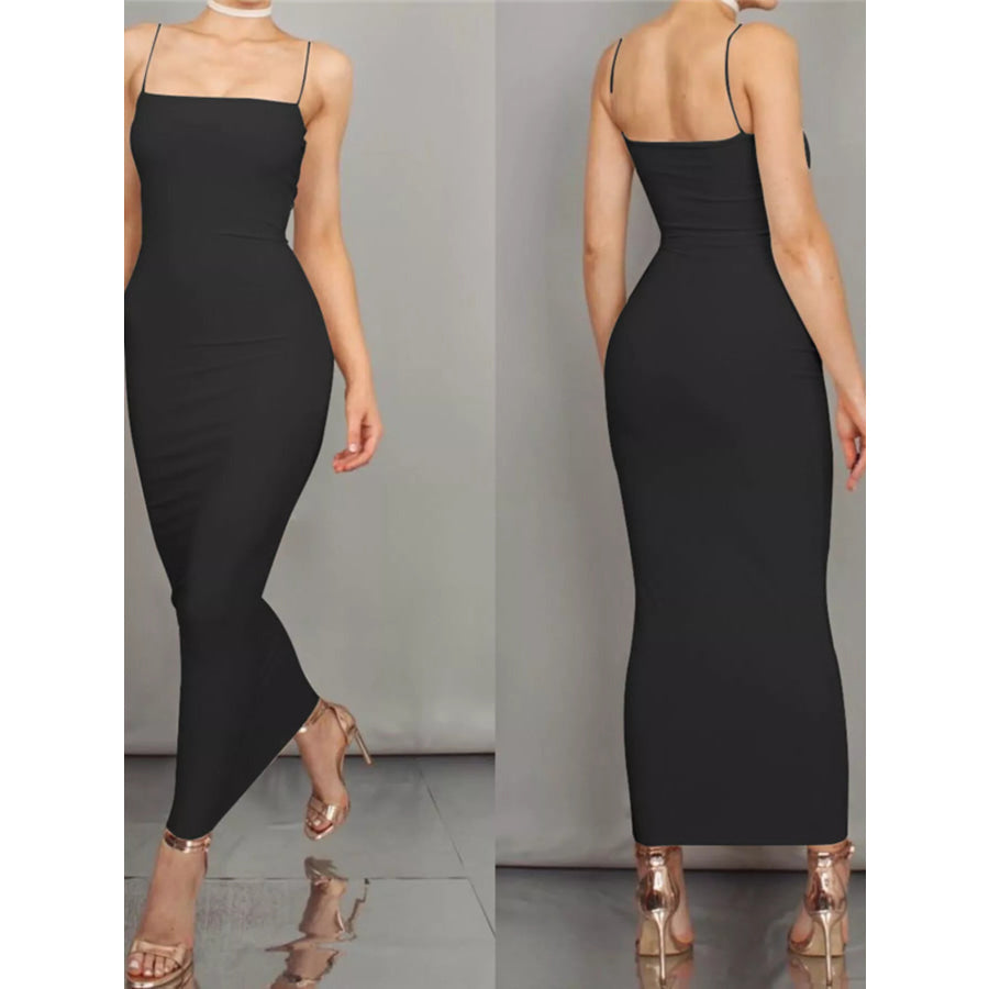 Sleeveless Bodycon Midi Dress Black / S Apparel and Accessories
