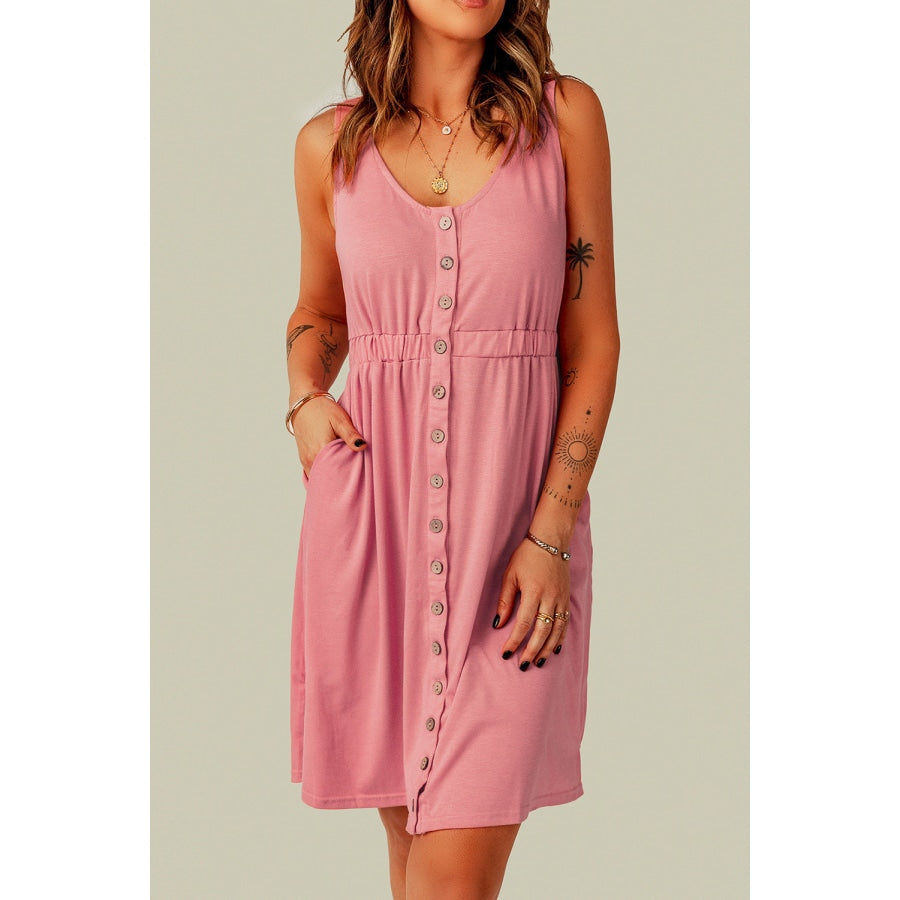 Sleeveless Button Down Mini Dress