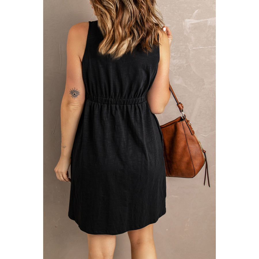 Sleeveless Button Down Mini Dress