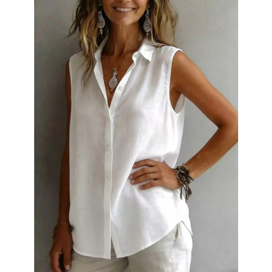 Sleeveless Button-Down Shirt Apparel and Accessories