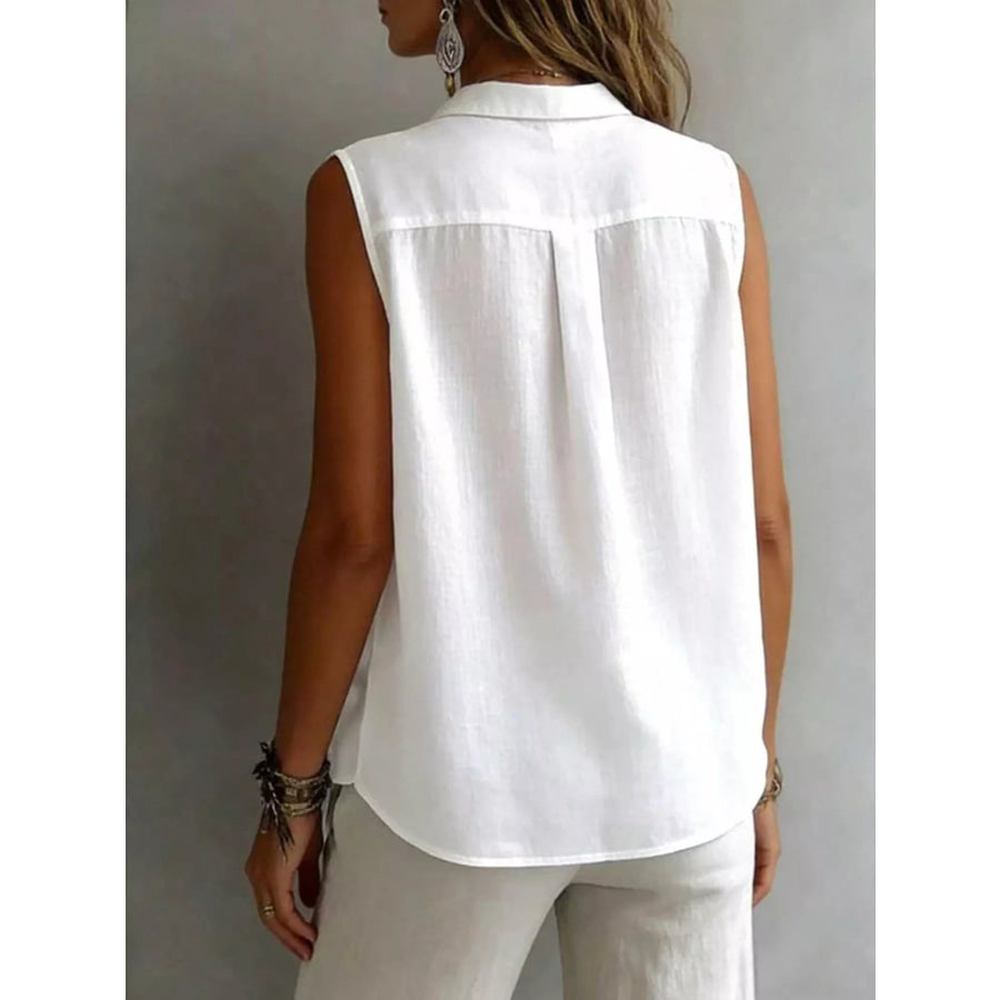 Sleeveless Button-Down Shirt Apparel and Accessories