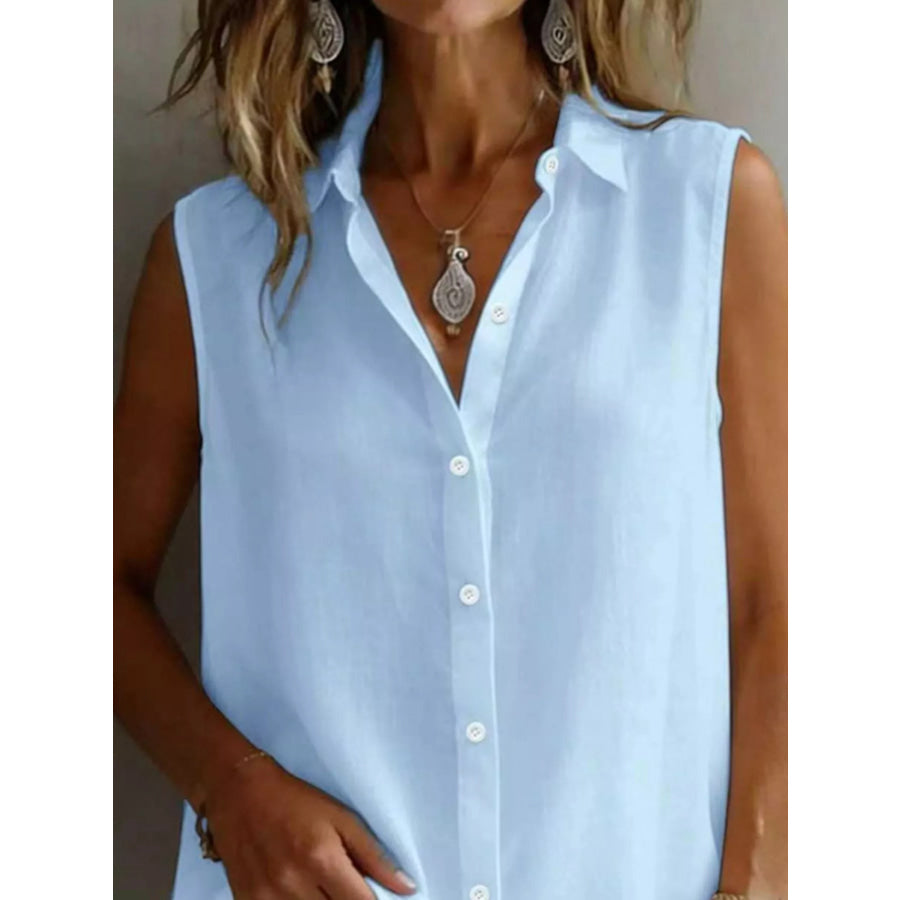 Sleeveless Button-Down Shirt Apparel and Accessories