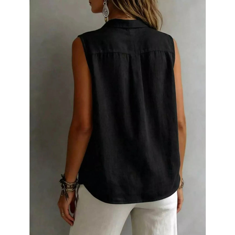 Sleeveless Button-Down Shirt Apparel and Accessories