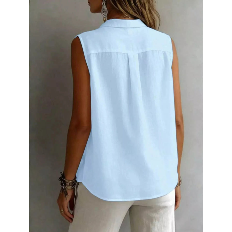 Sleeveless Button-Down Shirt Apparel and Accessories