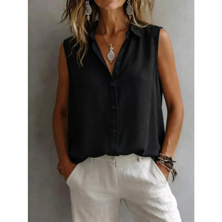 Sleeveless Button-Down Shirt Apparel and Accessories
