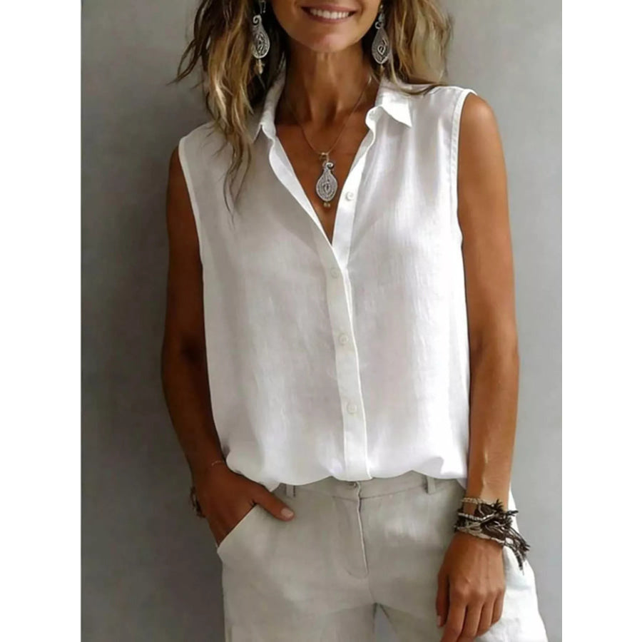 Sleeveless Button-Down Shirt Apparel and Accessories