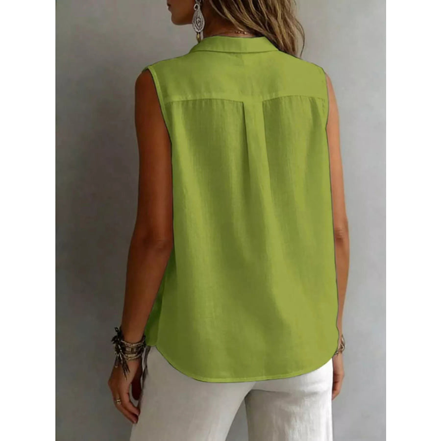 Sleeveless Button-Down Shirt Apparel and Accessories