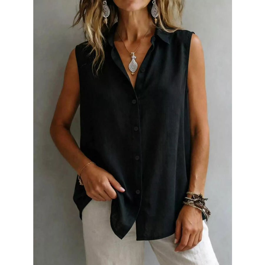 Sleeveless Button-Down Shirt Apparel and Accessories