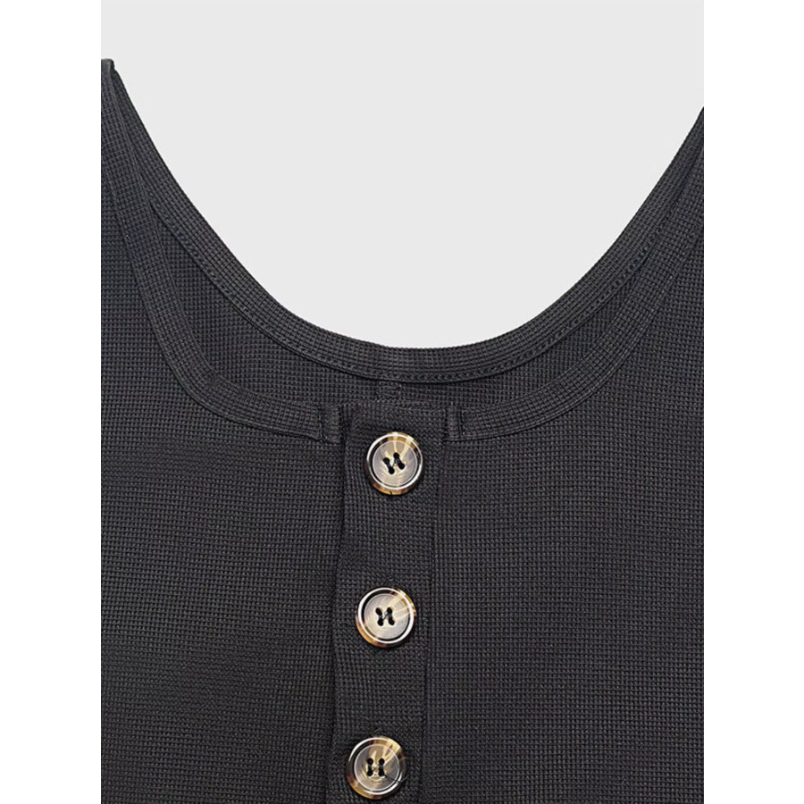 Sleeveless Button-Front Wide Leg Jumpsuit Apparel and Accessories