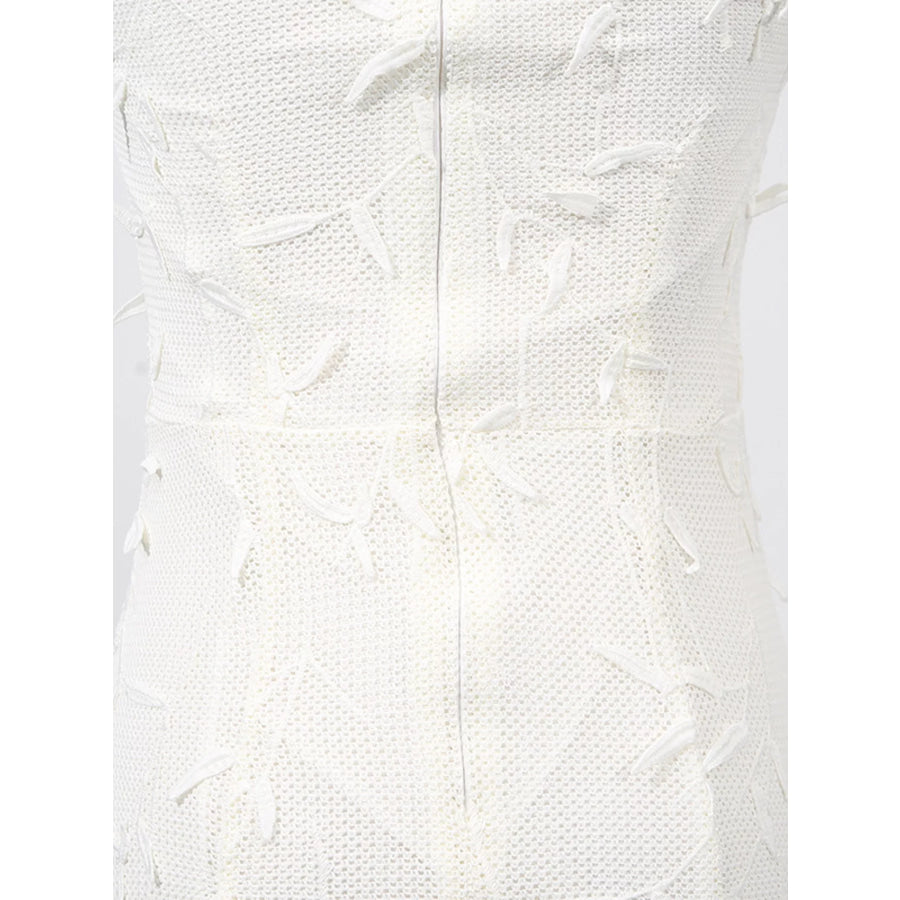 Sleeveless Floral Applique Midi Dress Apparel and Accessories