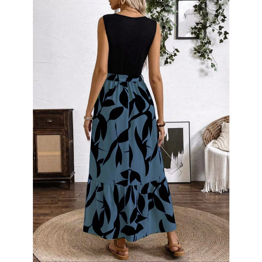 Sleeveless Floral Print Maxi Dress Apparel and Accessories