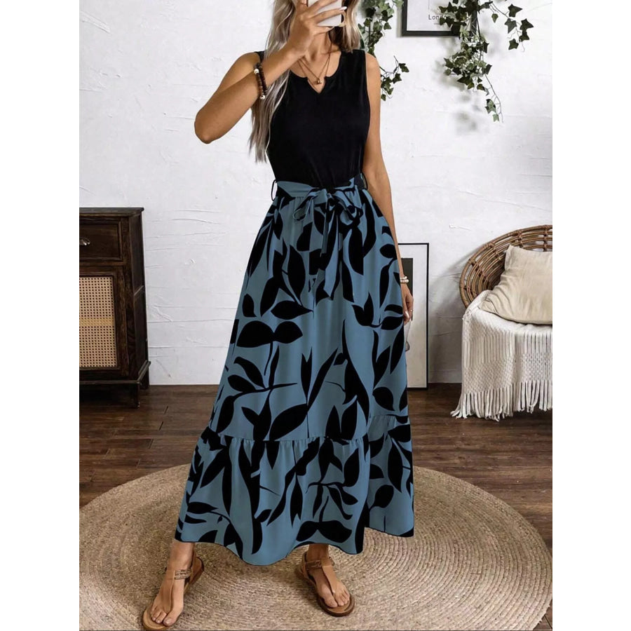 Sleeveless Floral Print Maxi Dress Apparel and Accessories