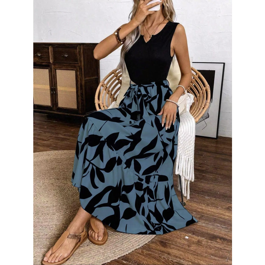 Sleeveless Floral Print Maxi Dress Apparel and Accessories