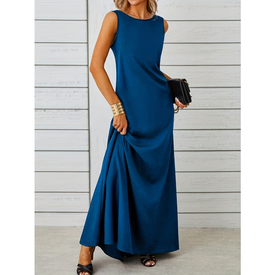 Sleeveless Flowy Maxi Dress Navy / S Apparel and Accessories