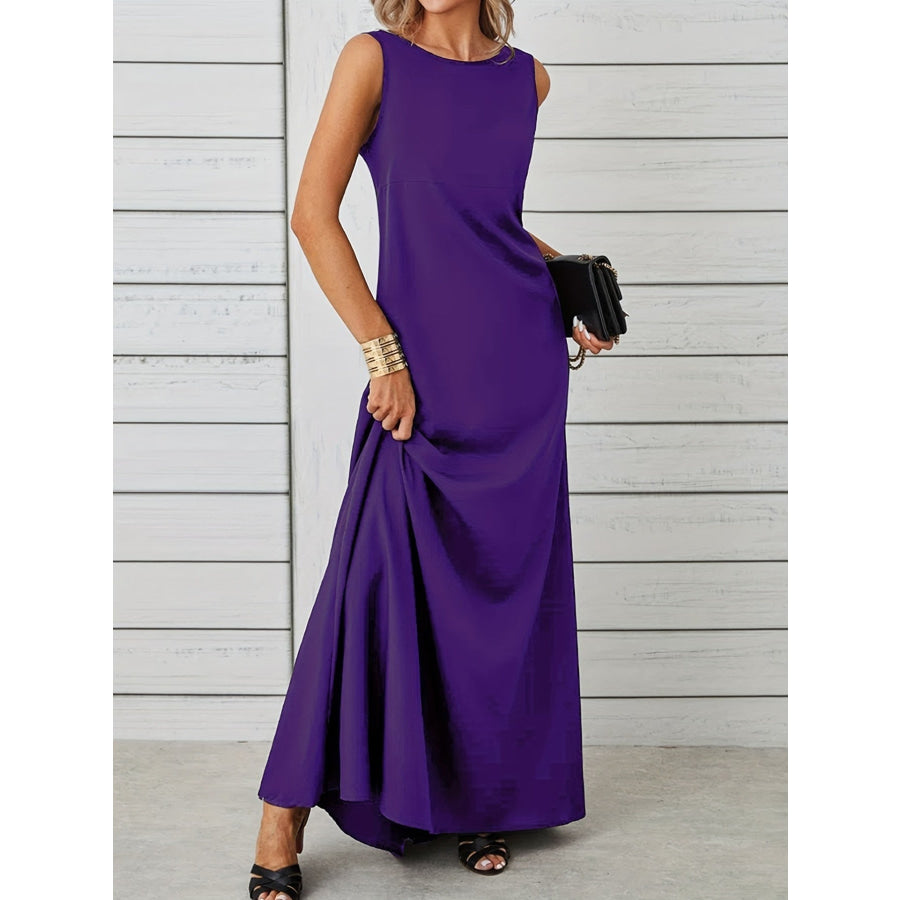 Sleeveless Flowy Maxi Dress Violet / S Apparel and Accessories