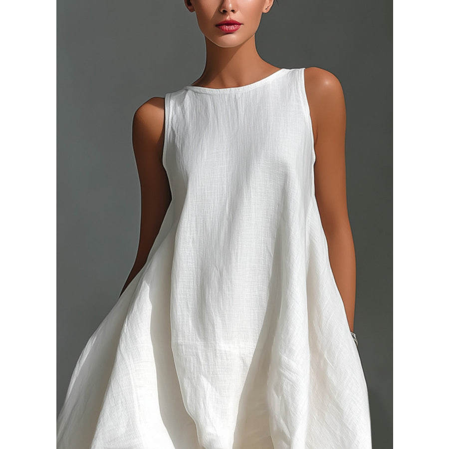 Sleeveless High-Low Hem Dress Apparel and Accessories