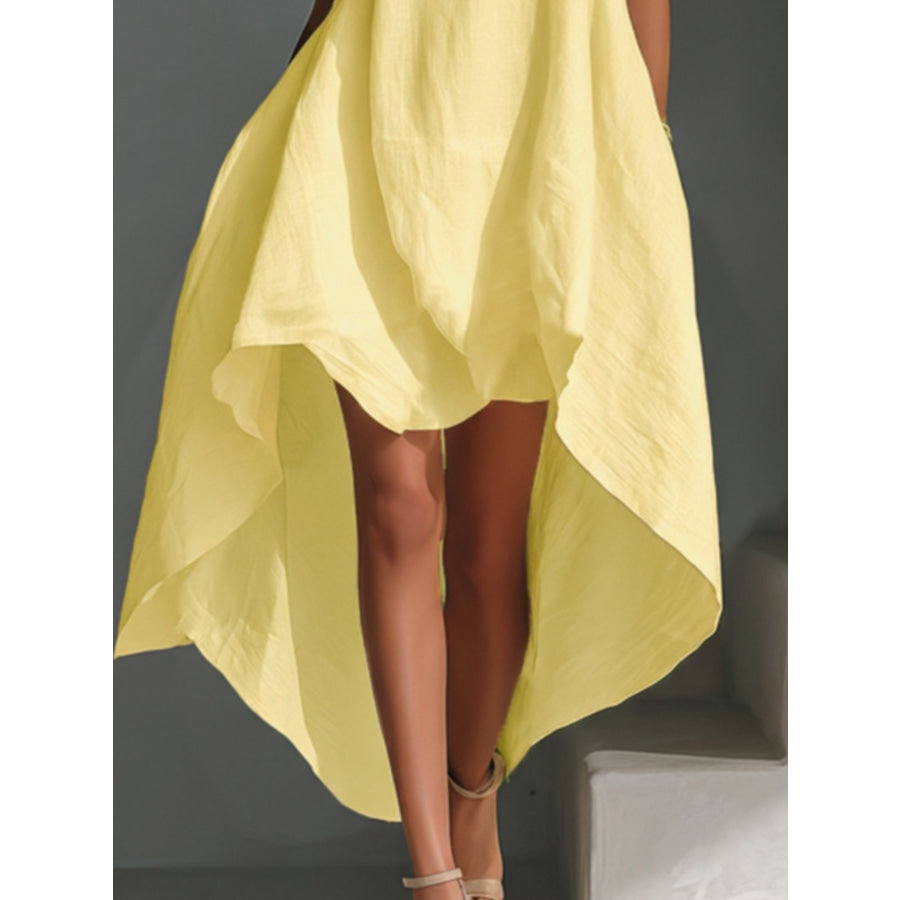 Sleeveless High-Low Hem Dress Apparel and Accessories