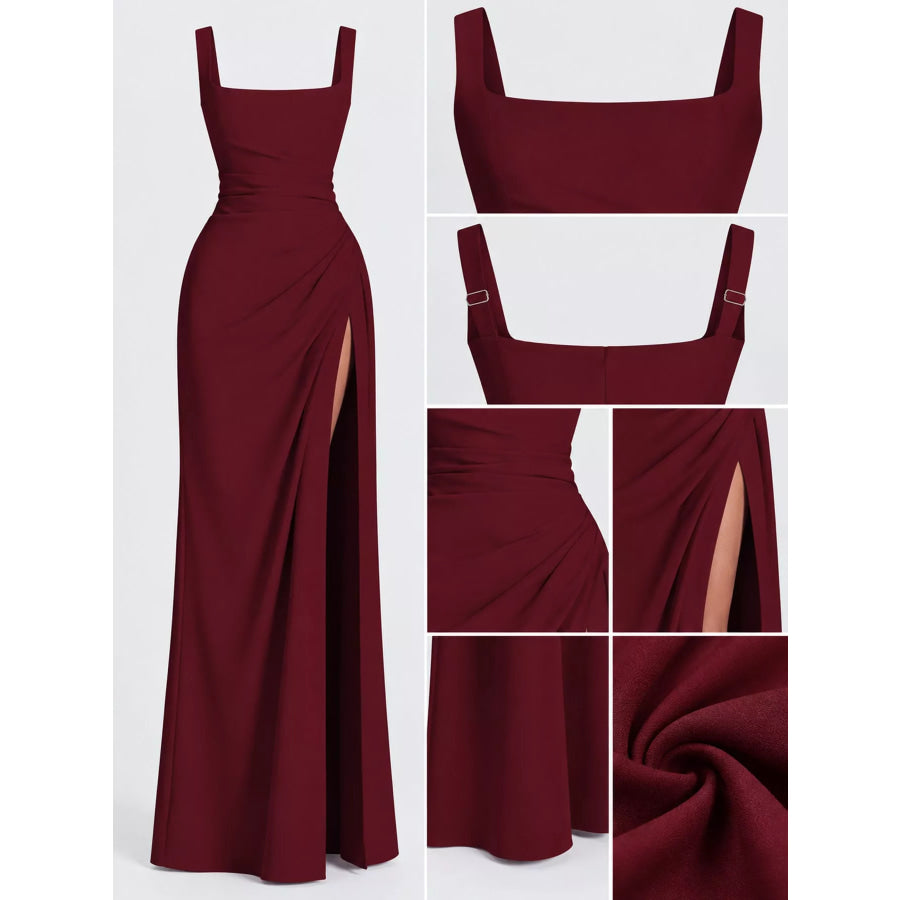 Sleeveless High-Slit Evening Maxi Dress Apparel and Accessories