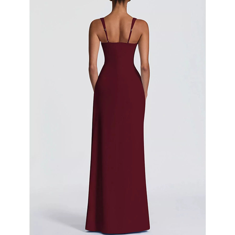 Sleeveless High-Slit Evening Maxi Dress Apparel and Accessories