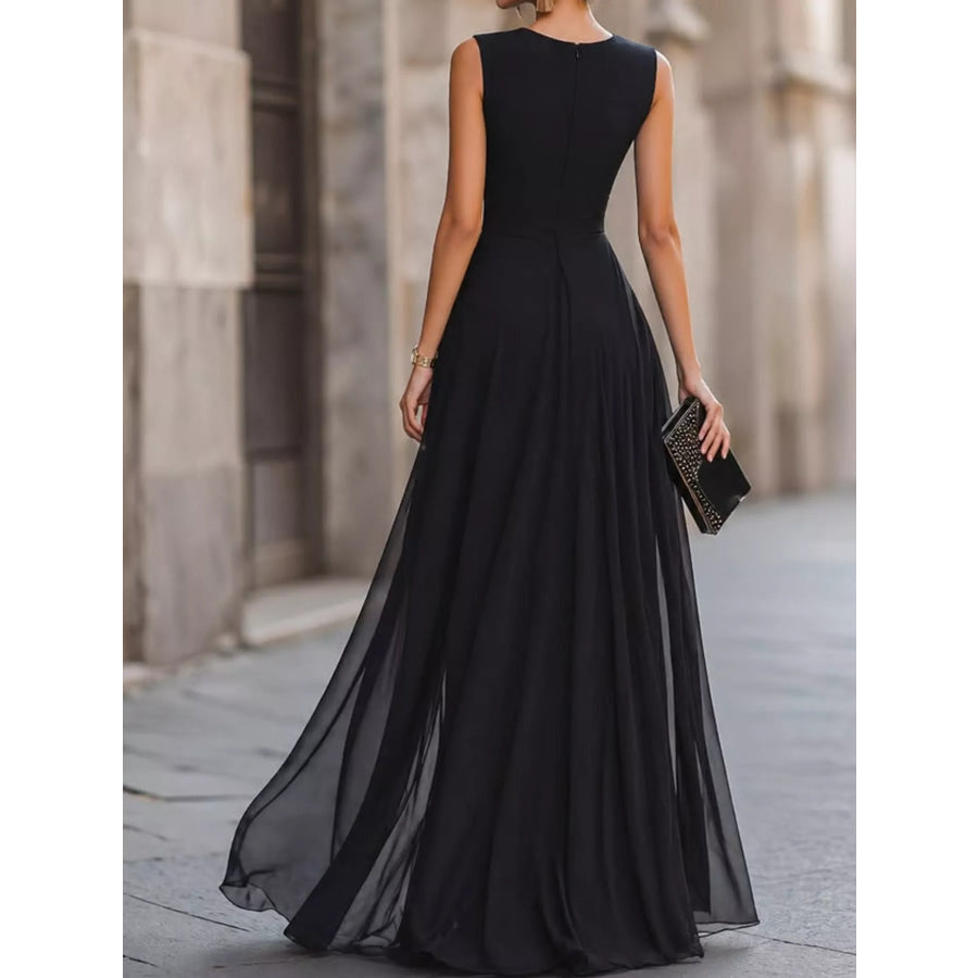 Sleeveless High-Slit Evening Maxi Dress Apparel and Accessories