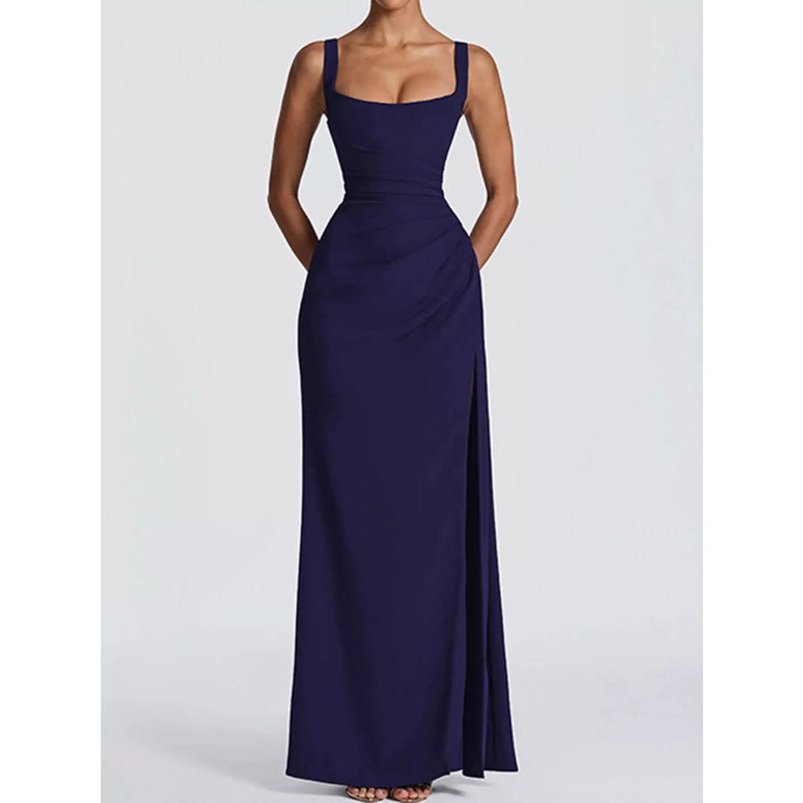 Sleeveless High-Slit Evening Maxi Dress Apparel and Accessories