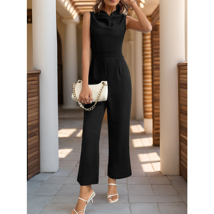 Sleeveless Jumpsuit with Pockets Apparel and Accessories