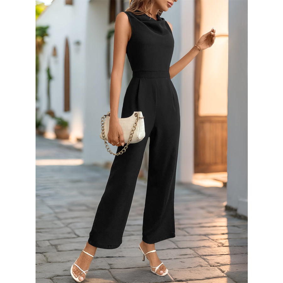 Sleeveless Jumpsuit with Pockets Apparel and Accessories