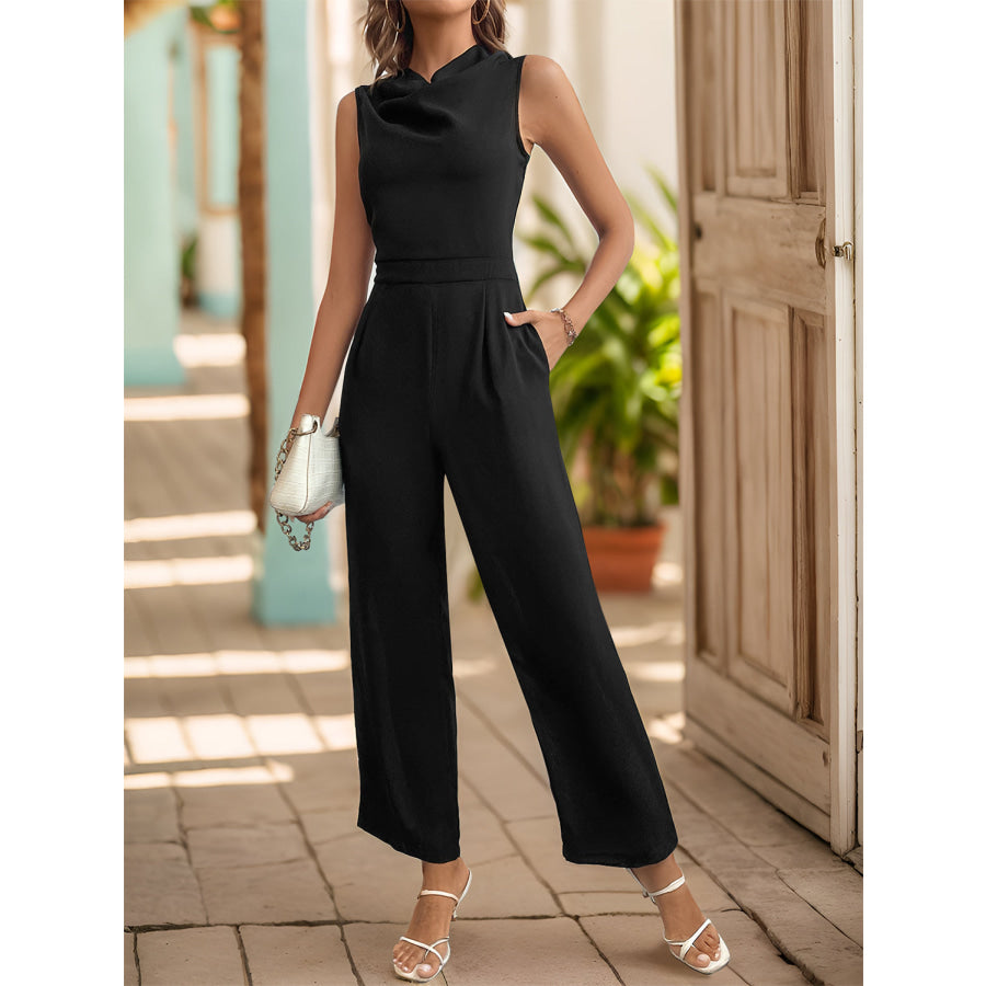 Sleeveless Jumpsuit with Pockets Apparel and Accessories