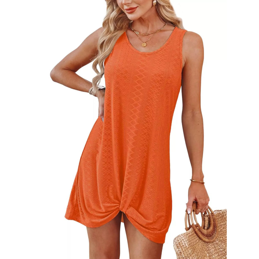 Sleeveless Knotted Hem Tank Dress Apparel and Accessories