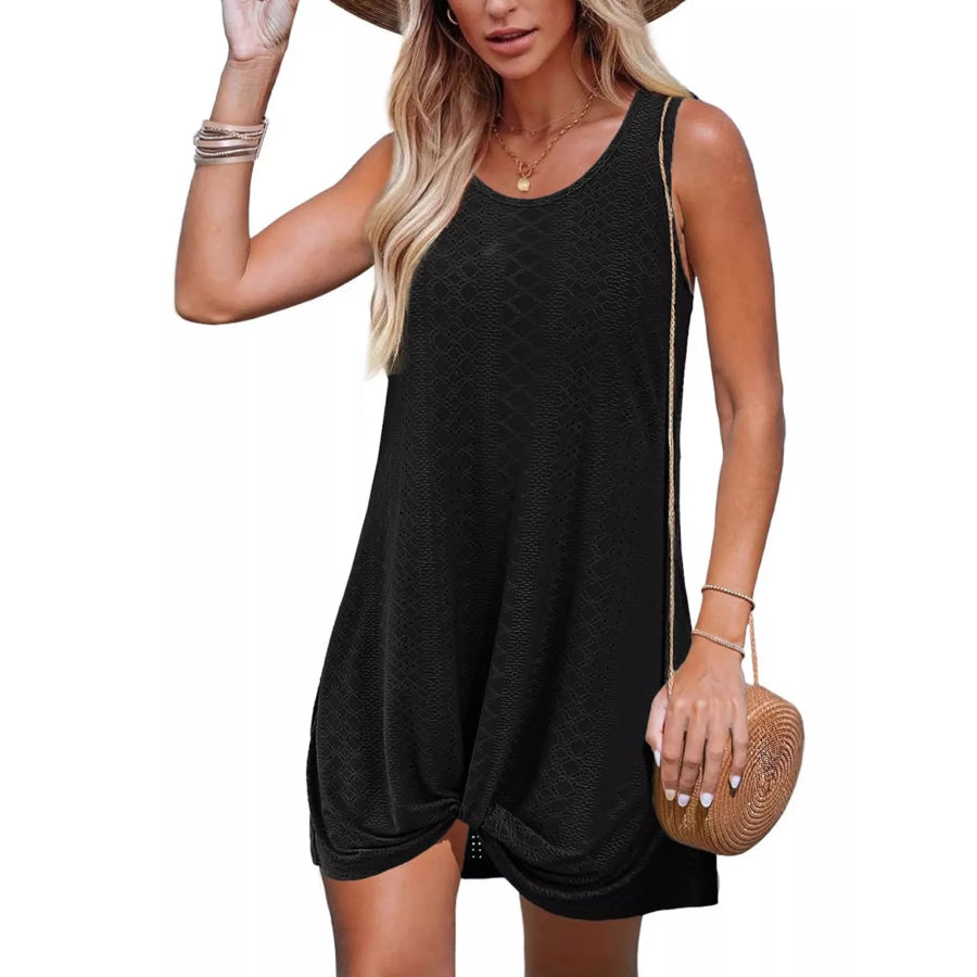 Sleeveless Knotted Hem Tank Dress Apparel and Accessories